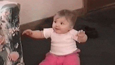 baby excited ice cream dessert gimme gimme gimme