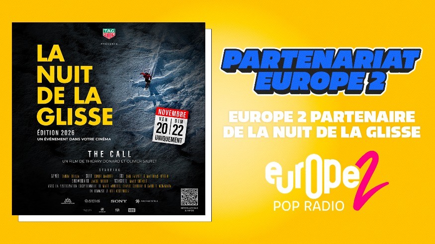 Europe 2, partenaire de THE CALL, le nouveau film de La Nuit de la Glisse 2026