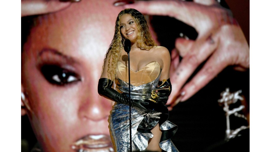 LOS ANGELES, CALIFORNIA - FEBRUARY 05: Beyoncé accepts Best Dance/Electronic Music Album for “Renaissance” onstage during the 65th GRAMMY Awards at Crypto.com Arena on February 05, 2023 in Los Angeles, California. (Photo by Michael Kovac/Getty Images