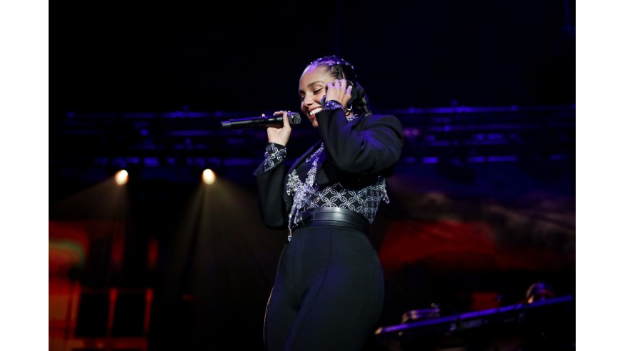<p>Alicia Keys en concert à Londres </p>