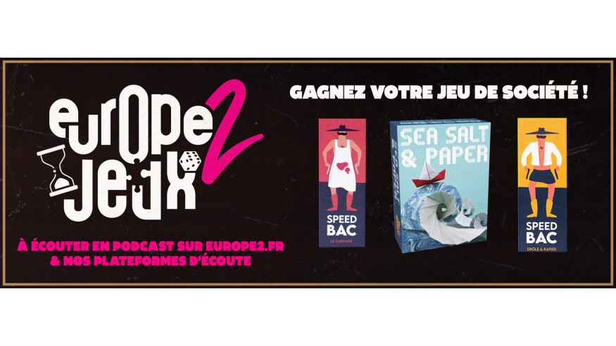 Écoutez le podcast Europe 2 Jeux et gagnez vos boites de jeux à emmener sur la plage !