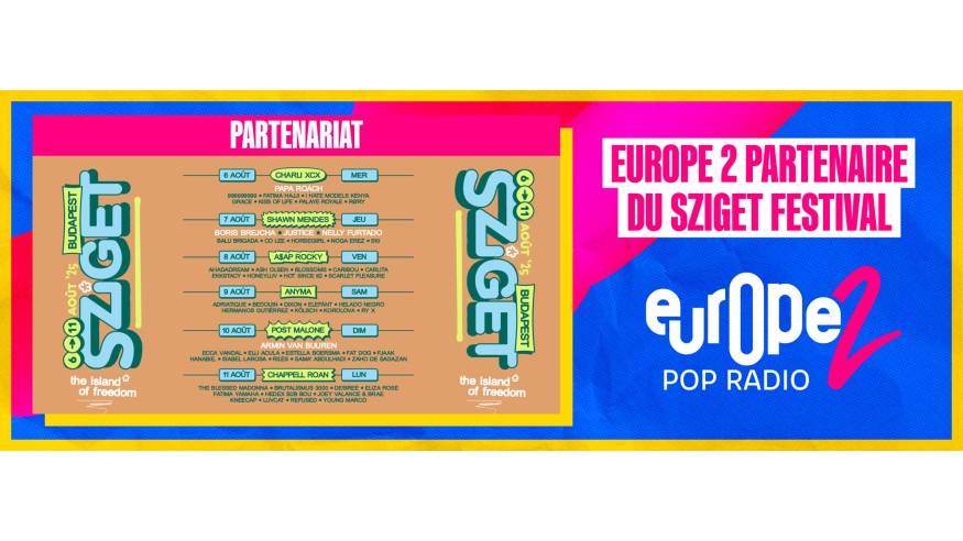 Europe 2 partenaire du Sziget Festival 2025 !