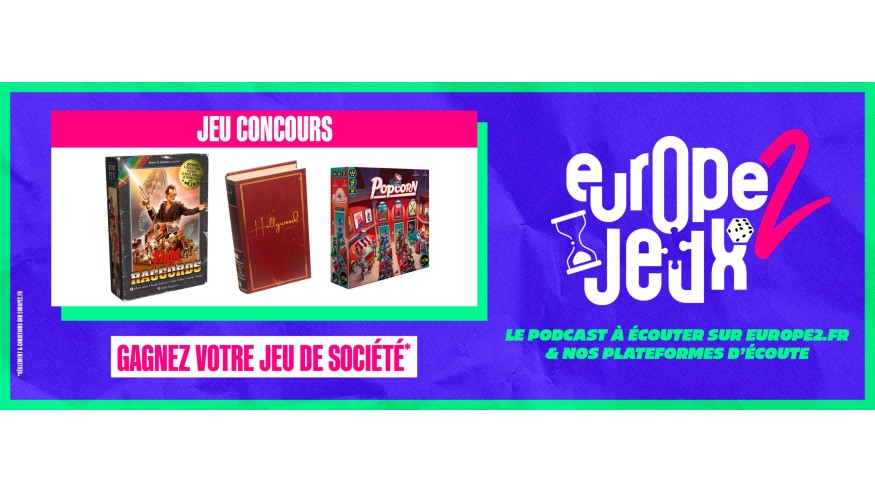 Écoutez le podcast Europe 2 Jeux et gagnez vos boites de jeux sur le thème du cinéma !