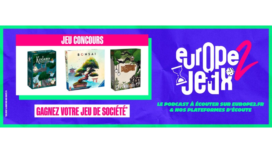 Écoutez le podcast Europe 2 Jeux et gagnez vos boites de jeux sur le thème des arbres…