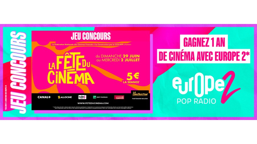 Pour la Fête du cinéma, Europe 2 vous offre un an de ciné !