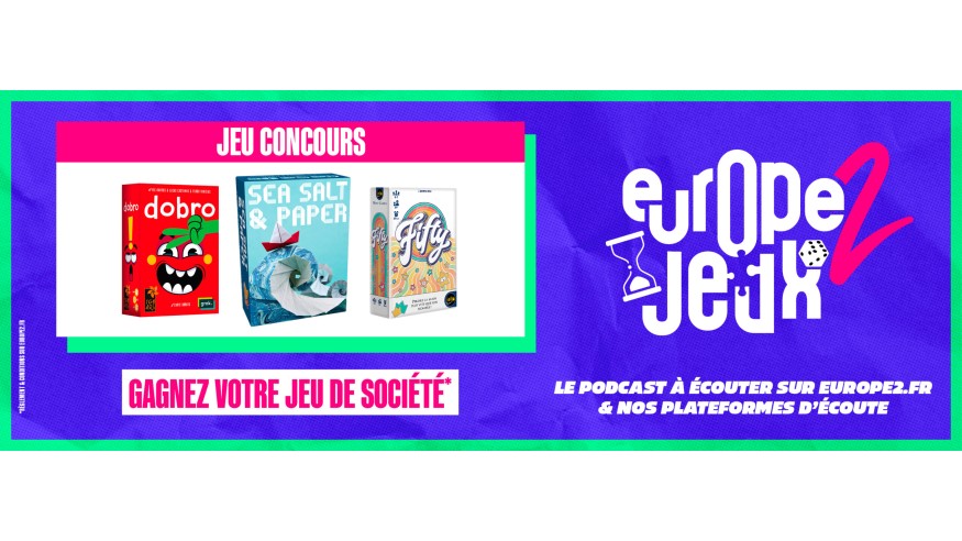 Écoutez le podcast Europe 2 Jeux et gagnez vos boites de jeux pour la plage !