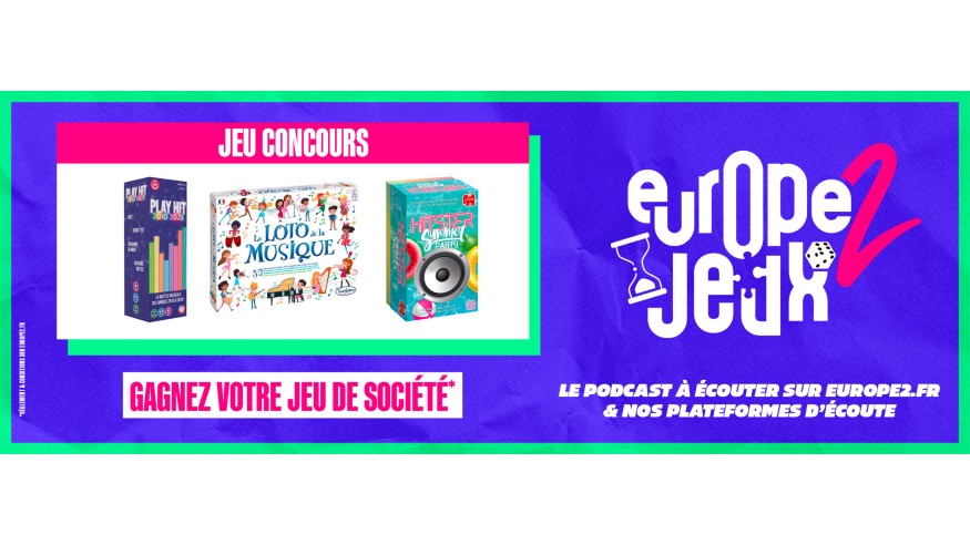 Écoutez le podcast Europe 2 Jeux et gagnez vos jeux sur le thème de la musique !