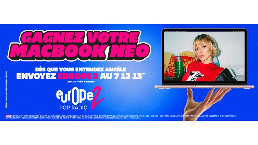 Europe 2 + Angèle : un week-end spécial avec un MacBook Néo à gagner !!