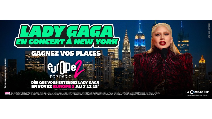 Écoutez Europe 2 et partez à New York applaudir Lady Gaga !