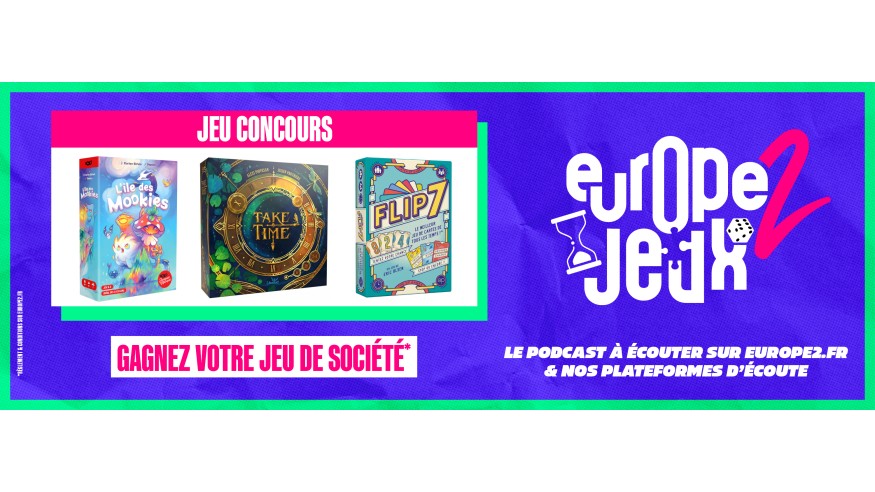 Écoutez le podcast Europe 2 Jeux et gagnez vos boites de jeux nommés pour l'As d'Or !