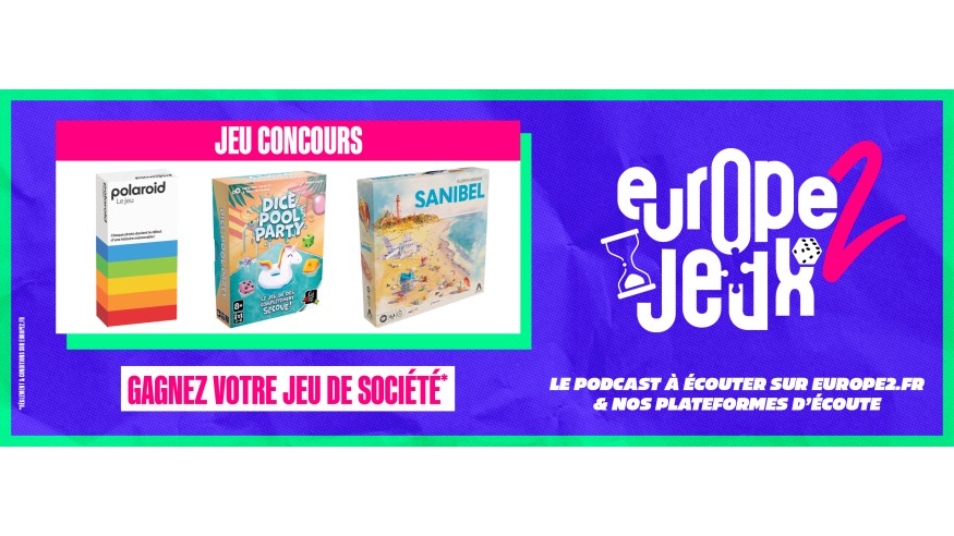 Écoutez le podcast Europe 2 Jeux et gagnez vos boites de jeux sur le thème des vacances !