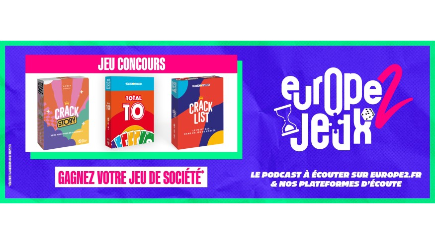 Écoutez le podcast Europe 2 Jeux et gagnez vos boites de jeux adaptés du petit bac !